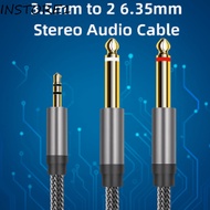 INSTORE1 3.5mm To 2 6.35mm Audio Cable, Dual Channel 2 in 1 3.5mm To 6.35mm Audio Splitter Cable, Y 
