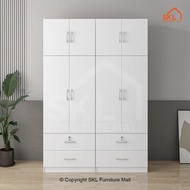 ARIA Set 5X8FT Wardrobe 4 Door With 4 Drawer & Top Shelf/Almari Set 4 Pintu/ Wardrobe Set 4 Pintu