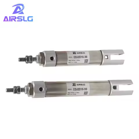 CJ2D CJ2D10 CJ2D16 Stroke 5~200mm Double clevis with pins Mini Pneumatic Cylinder Double Acting Sing