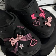 New Japanese Sweet Cool y2k Barbie Pink Bow Hole Shoe Buckle Shoes Flower Hole Shoes DIY Accessories