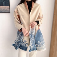 New Style Chinese Style Ink Painting Gangnam Scarf Female Winter Style Melade Shawl Scarf for Mother