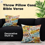 Throw Pillow Case Bible Verse Decorative Cushion 17x17 in