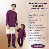 [magenta purple] Baju Melayu Slimfit Teluk Belanga Kerabat senior junior Ayah & Anak Raya Sedondon