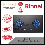 Rinnai 2 Burner Glass Gas Hob RB72G * FREE INSTALL * 1 YEAR WARRANTY