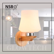 [FREE BULB] NSB DESIGNER WALL LAMP Decorative/Modern/Simple/E27 Holder Wall Light White Wood (Indoor