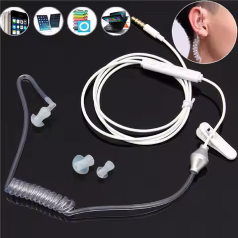 FBI Style Earpiece Air Tube Security Noise Isolating In Ear Headset with Mic Earphone 3.5MM Anti-Rad