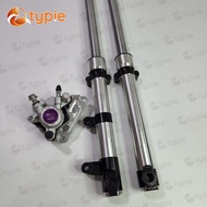 กระบอกโช้ค กลึงสีดำ โซนิค  เทน่า  แดช  LS  BEAT-R  NOVA-RS + แกนโช้คสีเงิน ตัดแกน 2 นิ้ว + ขาจับปั๊ม