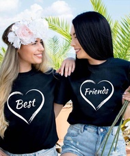 Fashion Women Best Friends T shirt BFF Shirt BFF Matching Tee Friends Gift Tshirt Camiseta Feminina 