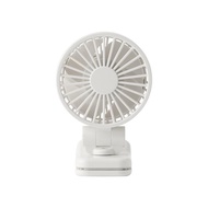 MUJI Mini Clip Fan White, compact and portable USB Rechargeable small fan with adjustable speed4Gear