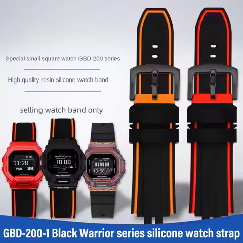 For Casio Cat Man series GBD-200/UU/GBD-200SM Black Warrior waterproof rubber watchband GBD200 silic