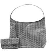 Goyard Grey Goyardine Canvas and Chevroches Calfskin Boheme Hobo Bag