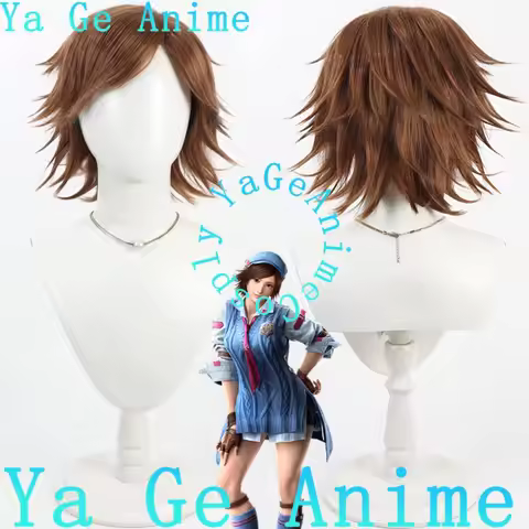 TEKKEN 8 Kazama Asuka Cosplay Wig Light Brown Textured Root Overall Curled Up in Stock Fast Shipping