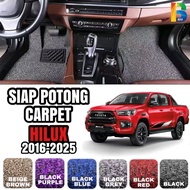 TOYOTA HILUX (2016-2025) Precut Carpet 12MM & 18MM PVC Coilmat Magic Grip Karpet Kereta Anti Slip