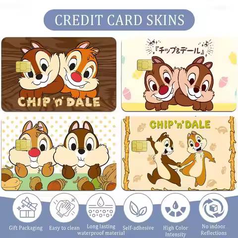 Cartoon C-Chip n D-Dale 100% Hot Sale Amine Credit Debit Bank Card Bus Card Film Skin Sticker