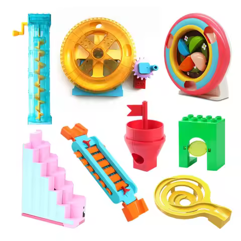 Marble Run Electric Spiral Lift Wheel Roller Coaster Ladder Paino Animal Slide Track Parts Compatibl