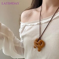 LATINDAY Bread Pendant Necklace, Alkaline Water Cute Donut Fashion Versatile Pendant, Creative Gift 