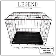 306# 850 Economy Metal Foldable Large Pet Cage With Tray 2 Door - 85cm(L) * 60cm(W) * 70cm (H) -(272