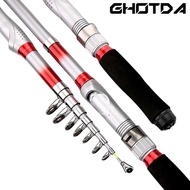 [Worldwide Delivery] Ghotda Winter Short Frp Fiber Pole Accessories Portable Mini Telescopic Fishing