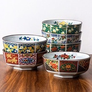 日本進口吾山窯花卉復古陶瓷碗古伊萬裡餐具飯碗麵湯碗八角缽甜品
