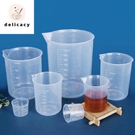 DELICACY 50/100/150/200/250/500/1000ML Multipurpose with Scale Transparent Plastic Thickened Mixing Cups Beaker Graduated Cylinder Measuring Cup