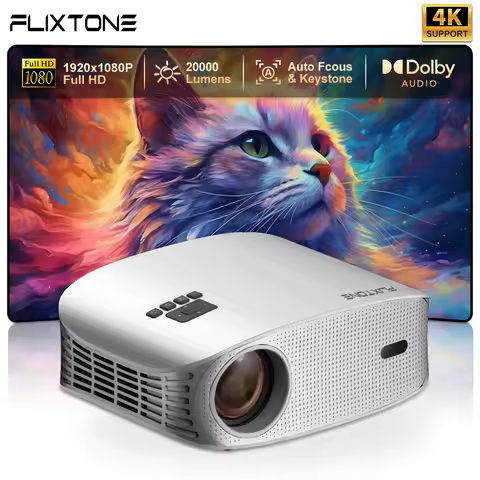 Touyinger FlixTone D8W Projector 4K Support 20000 Lumens Dolby Projector Full HD 1080P Home Theater 