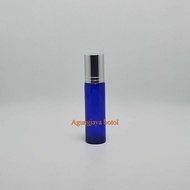 Roll On 10 Ml Blue Original Cap Silver Shiny Line / Glass Bottle / Perfume Bottle / Wind Oil Bottle 