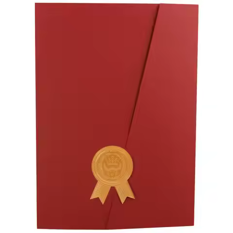 Diploma Holder Certificate Protector Paper Envelope Award Frame Folder Presentation A4 Red Horizonta