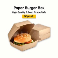 Paper Burger Box 50pcs Disposable Paper Food Box Kertas Kotak Burger