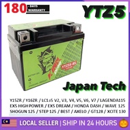 Battery YTZ5S Y15ZR LC135 v2-v8 FZ Ego Avantiz SRL115 EX5 (No Stater) Wave110 Wave125 Dash V1 V2 GEL