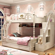 Children's bed, bunk bed, bunk bed, bunk bed, wooden bed, boys' and girls' children's room furniture combination set