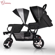 Double/Twin Strollers Stroller Baby Carrier Portable Foldable Front And Back Seat Lying Double Baby Kids Stroller
