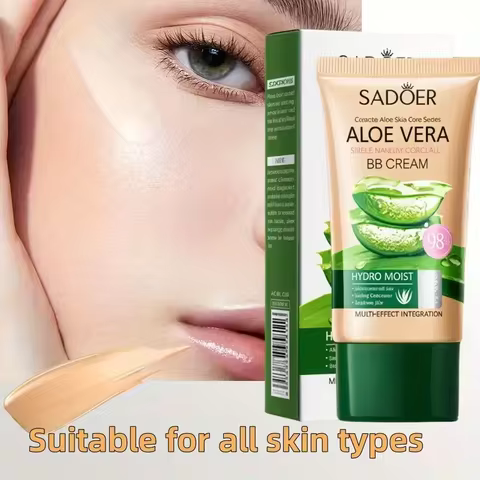 Aloe Vera BB Cream-Hydrating & Concealing Aloe Vera Gel Full Coverage Foundation Makeup,Long-Lasting