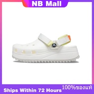 ของแท้พิเศษ Crocs Classic Hiker Ikat Clogs White Shoes Non-Slip Thick Sole Beach Sandals 206772-100 