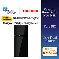 【FREE SHIPPING】Toshiba 661L Two Door Inveter Fridge GR-RT835WE-PGY(XK)