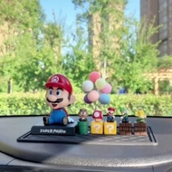 Mario Brothers Cute Car Ornaments Moving Head Doll Car Interior Accessories Creative Interior Access