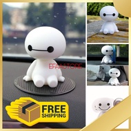 Car Dashboard Doll Baymax Robot Ornament Cute Shaking Head Doll Automotive Decoration Auto Interior 