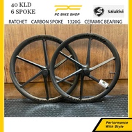 SALUKIVI 40 KLD 6 SPOKE DISC BRAKE 40mm WHEELSET Ratchet Ceramic Bearing Disc Brake Bike Wheel Road 