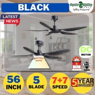 DEKA Ceiling Fan DEKA KRONOS F5DC 46" / 56" 5 Blades 7 Speed Forward+Reverse DC Motor Remote Control