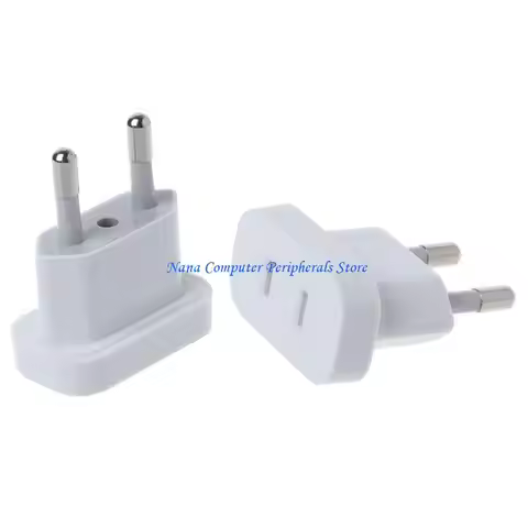 F68C 4MM US to EU Plug Outlet Travel Power Socket Adapter USA to Europe