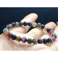 Group b Natural Candy Colorful Watermelon Tourmaline Bracelet 6.2-6.5mm