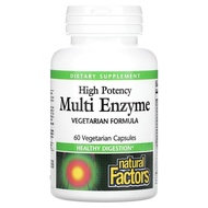 Natural Factors, High Potency Multi Enzyme, 60 / 120 Vegetarian Capsules