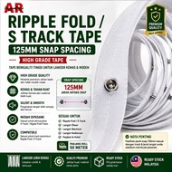 Ripple Fold S Track Tape 125mm Snap Spacing | Pita Langsir S Fold / Snake Pleat | High Grade Curtain