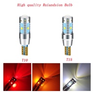 1pc Ruiandsion 12-24V Auto License Plate Light T15 W16W LED Bulb White Red Yellow Interior Bulb T10 
