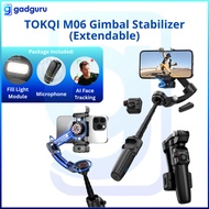 Gadguru TOKQI M06 3-Axis Gimbal Stabilizer Shooting Ai Face Recognition Anti-Shake Stabilizer Mic Li