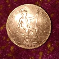 Duit syiling 1 Sen One Penny Tahun 1934