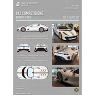 TOC Diecast Scale Ferrari 812 Competizione Bianco64 YellowITALIA