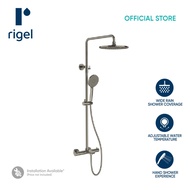 RIGEL Thermostatic Brushed Nickel Rain Shower Set TSME14418T (BrNK)