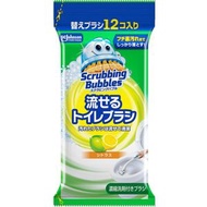 SC Johnson - 日本莊臣 一次性可沖走馬桶廁所刷 含濃縮洗劑 替換裝(12個入) (柑橘香) - 15470(平行進口)