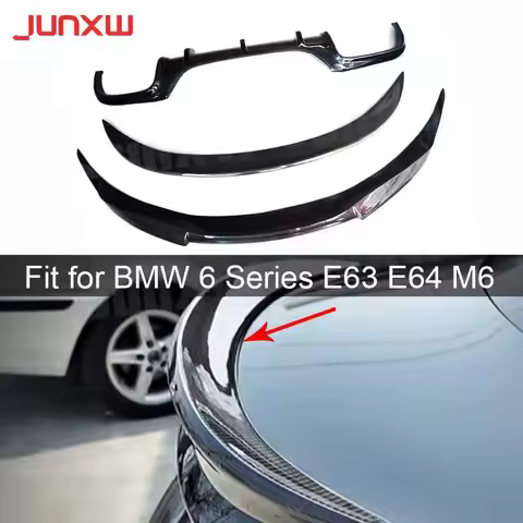 Carbon Fiber for BMW 6 Series E63 E64 M6 2006 - 2010 3PCS/Set Front Bumper Lip Rear Diffuser Spoiler