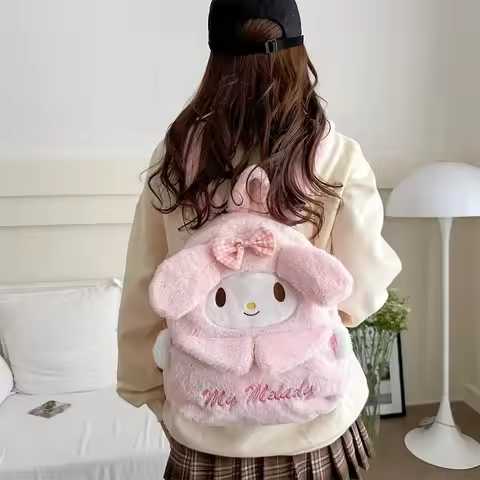 Cute cartoon My Melody Kuromi Cinnamoroll versatile backpack creative large capacity casual bag stud